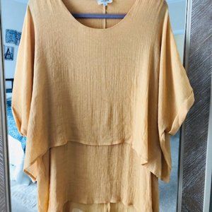 Umgee Layered Flowy Top in Mango